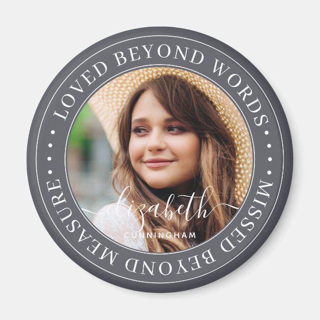 Memorial Loved bortom Ord Elegant Chic Photo Magnet (Framsidan)