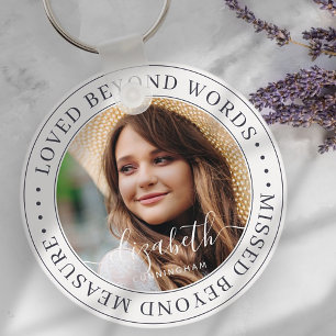 Memorial Loved bortom Ord Elegant Chic Photo Nyckelring