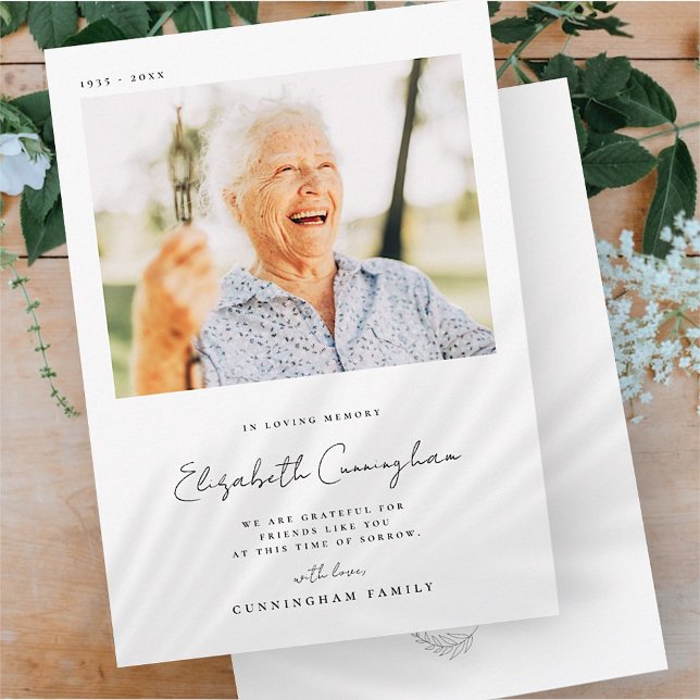 Memorial Loving Memory Elegant Simple Modern Photo Tack Kort (Skapare uppladdad)