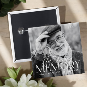 Memorial Loving Memory Simple Modern Photo Knapp