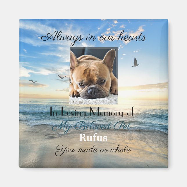 Memorial Magnet med text - Beach (Framsidan)