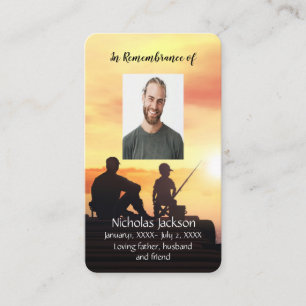 Memorial Memory Card Far Son Fisherman Visitkort