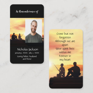 Memorial Memory Card Fisherman Sport Visitkort