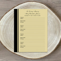 Memorial MemoryGuest Bok Filler Page Papper