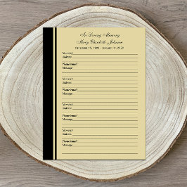Memorial MemoryGuest Bok Filler Page Papper