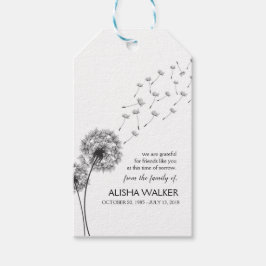 Memorial Minimalism Botanicals Flower Dandelion Presentetikett