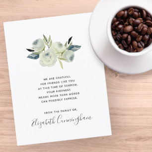 Memorial Modern Blommigt Flower Foliage Botanicals Tack Kort
