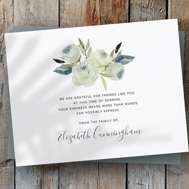 Memorial Modern Blommigt Flower Foliage Botanicals Tack Kort (Skapare uppladdad)