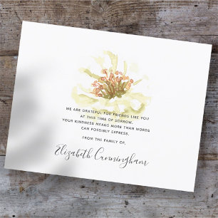 Memorial Modern Chic Blommigt Foliage Botanicals Tack Kort