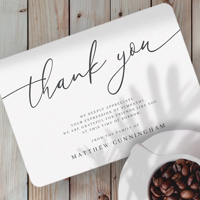 Memorial Modern, enkel minimalistisk i överljudsmi Tack Kort (Skapare uppladdad)