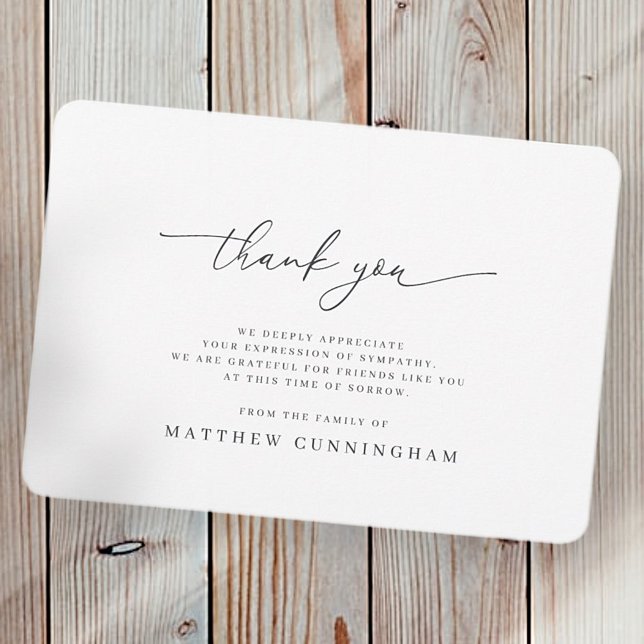 Memorial Modern, enkel minimalistisk i överljudsmi Tack Kort (Skapare uppladdad)