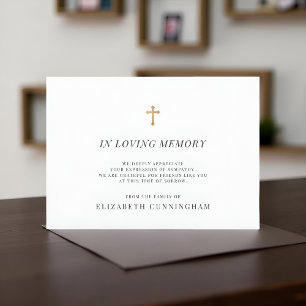 Memorial Modern Faux Guld Kor in Loving Memory Tack Kort