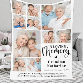 Memorial Modern Loving Memory 10 Photo Collage Fleecefilt