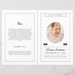 Memorial Modern Minimalist Black and White Program