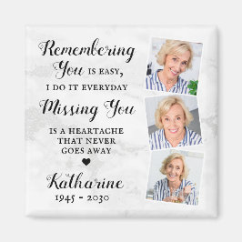 Memorial Modern minne Anpassningsbar 3 Photo Favor Magnet