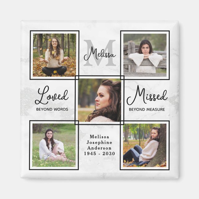 Memorial Modern minnesminne Unik fotokollage Magnet (Framsidan)