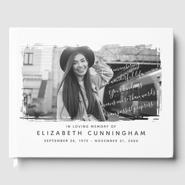 Memorial Modern och Simple Photo Ram Gästböcker (Framsida)