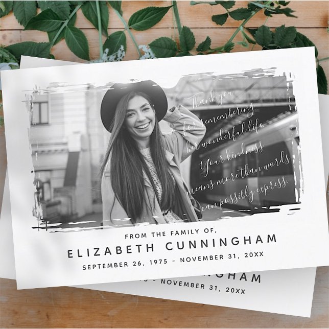 Memorial Modern och Simple Photo Ram Tack Kort (Skapare uppladdad)