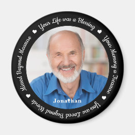 Memorial Modern Personalize Photo Remembran Dikt Magnet