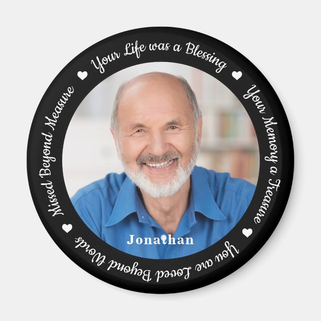 Memorial Modern Personalize Photo Remembran Dikt Magnet (Framsidan)