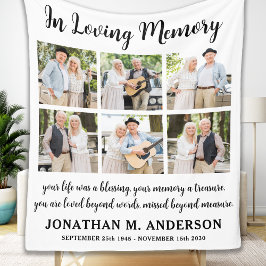 Memorial Modern Personlig 6 Bild-minne Fleecefilt