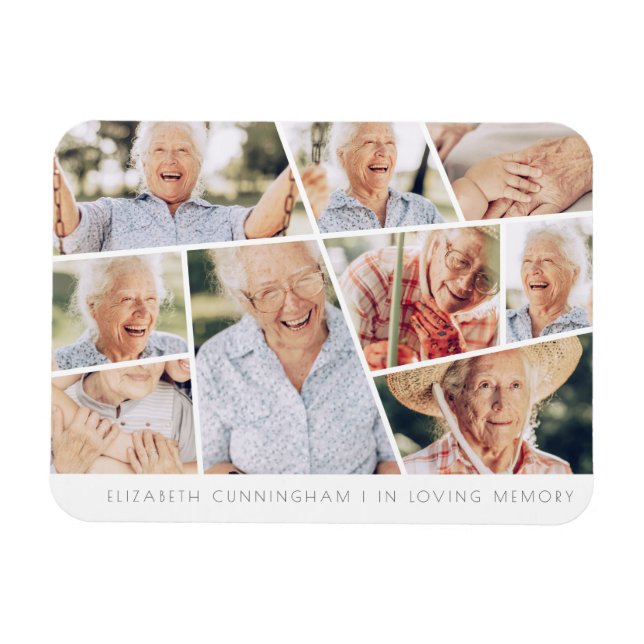 Memorial Modern Simple Chic 9 Fotokollage Magnet (Horisontell)