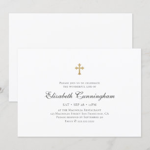 Memorial Modern Simple Faux Guld Kor Inbjudningar