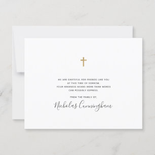 Memorial Modern Simple Faux Guld Kor Tack Kort