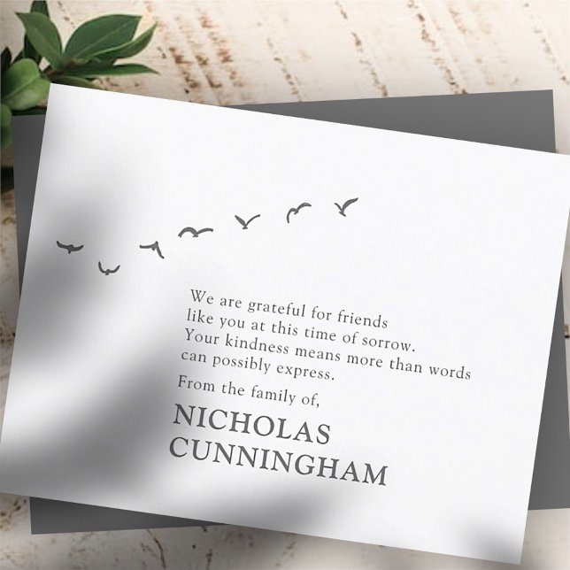 Memorial Modern Simple Flock of Birds Tack Kort (Skapare uppladdad)