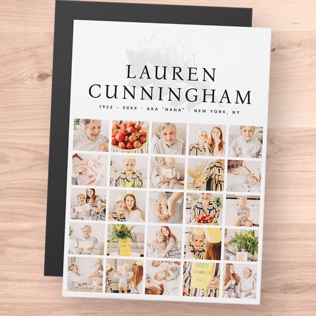 Memorial Modern Simple Foliage 25 Photo Collage (Skapare uppladdad)