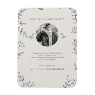 Memorial Modern Simple Foliage Botanical Tack Magnet
