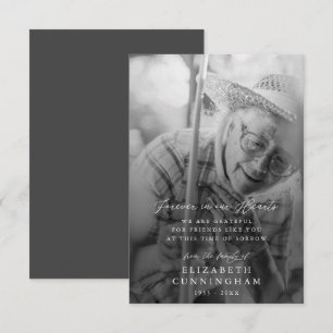 Memorial Modern Simple Forever i Hearts Photo Tack Kort