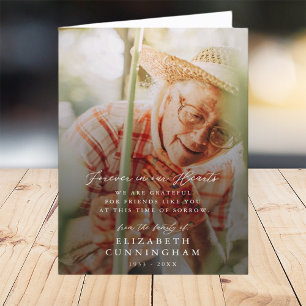 Memorial Modern Simple Forever i Hearts Photo Tack Kort