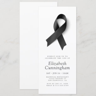 Memorial Modern Simple Minimalist Black-menyflikso Inbjudningar