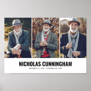 Memorial Modern Three Photo Poster