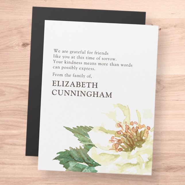 Memorial Modern Watercolor Blommigt - tack för dit (Skapare uppladdad)