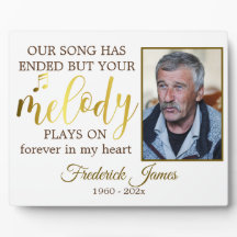 Memorial Music Quote Memory Keepsak