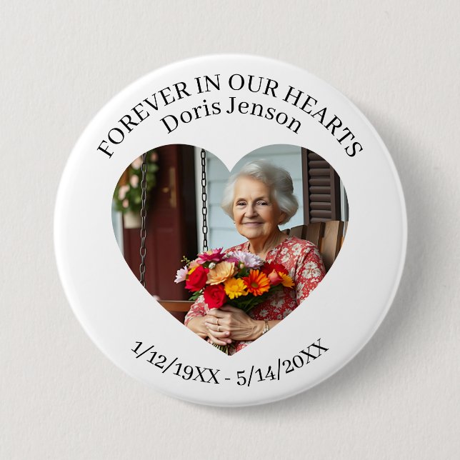 Memorial or Vigil Keepsake | Forever in our Hearts Knapp (Framsida)