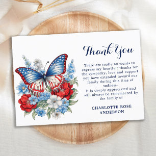Memorial Patriotic Butterfly Sympathy Funeral Tack Kort