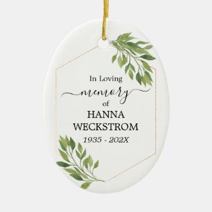 Memorial Personlig Fotogrönt Julgransprydnad Keramik