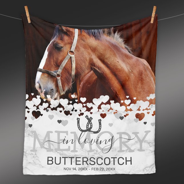 Memorial Pet Horse Photo Fleecefilt (Skapare uppladdad)