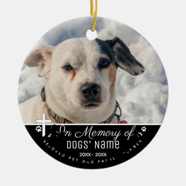 Memorial Pet Ornaments - Anpassningsbarnas Hund fö Julgransprydnad Keramik (Framsidan)