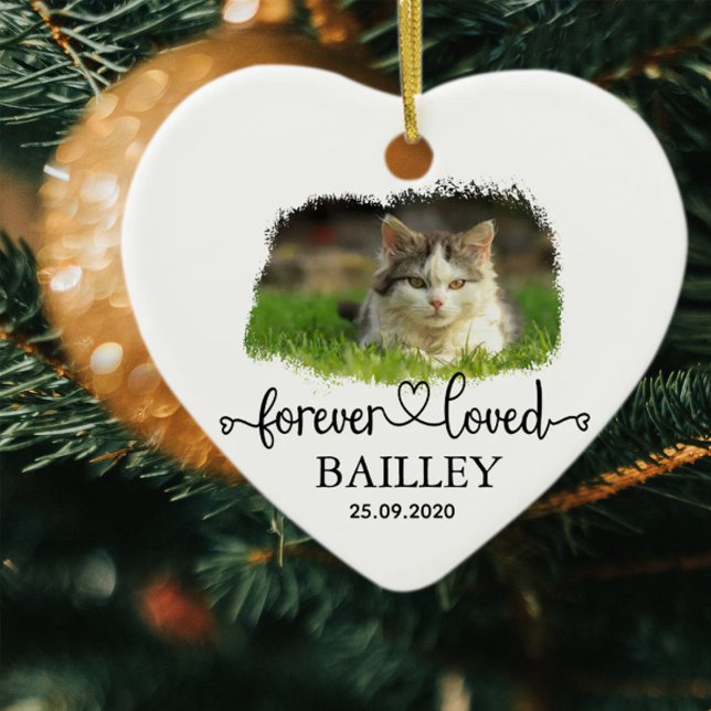 Memorial Pet Photo och Namn Julgransprydnad Keramik (Skapare uppladdad)