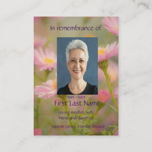 Memorial Photo Asters Garden Flowers Visitkort