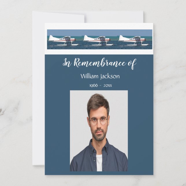 Memorial Photo Bush Keepsaké Pilot Inbjudningar (Framsida)