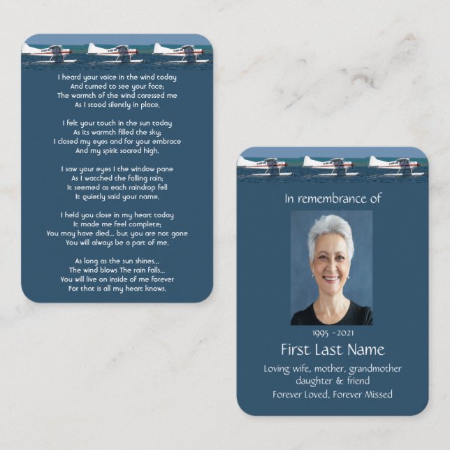 Memorial Photo Bush Keepsaké Pilot Visitkort (Fram/baksida)