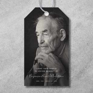 Memorial Photo Candle Funeral Keepsak Presentetikett
