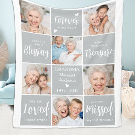 Memorial Photo Collage 6 Personlig Memory Fleecefilt