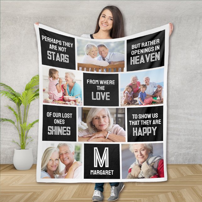 Memorial Photo Collage Quote Fleecefilt (Skapare uppladdad)