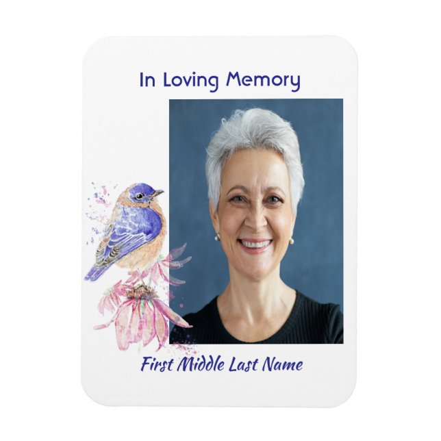 Memorial Photo Dikt Bluebird Garden Bird Magnet (Vertikal)